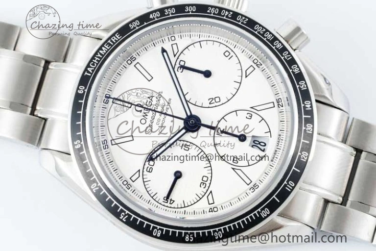 Speedmaster Racing Master SS HKF Best Edition White Dial on SS Bracelet A TravelReady 7809
