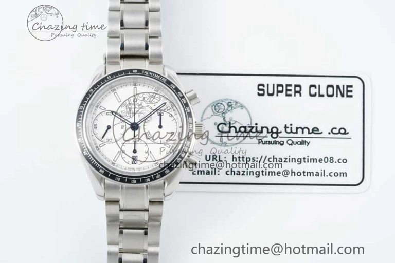 Speedmaster Racing Master SS HKF Best Edition White Dial on SS Bracelet A TravelReady 7809
