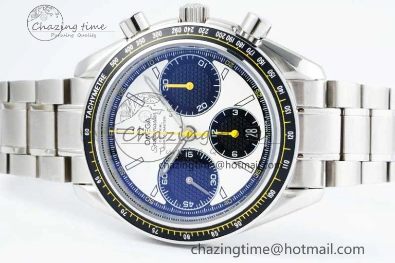 Speedmaster Racing Master SS HKF Best Edition White Black Dial on SS Bracelet A ModernLook 7812