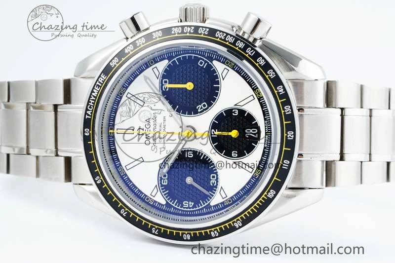 Speedmaster Racing Master SS HKF Best Edition White Black Dial on SS Bracelet A ModernLook 7812