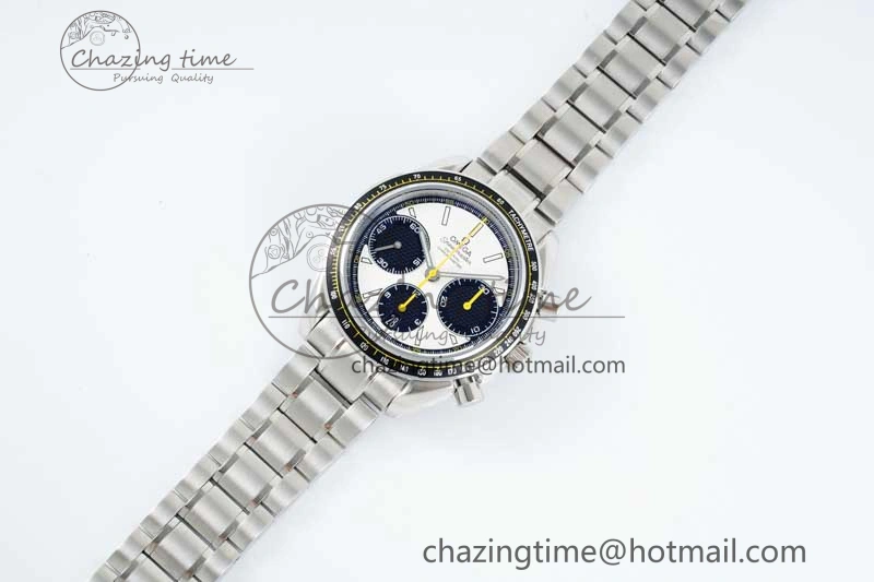Speedmaster Racing Master SS HKF Best Edition White Black Dial on SS Bracelet A ModernLook 7812