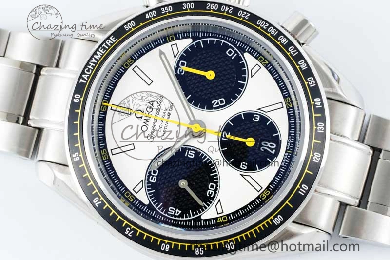 Speedmaster Racing Master SS HKF Best Edition White Black Dial on SS Bracelet A ModernLook 7812