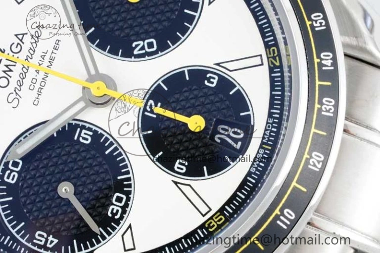Speedmaster Racing Master SS HKF Best Edition White Black Dial on SS Bracelet A ModernLook 7812