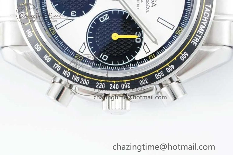 Speedmaster Racing Master SS HKF Best Edition White Black Dial on SS Bracelet A ModernLook 7812