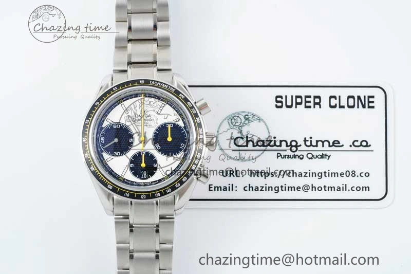Speedmaster Racing Master SS HKF Best Edition White Black Dial on SS Bracelet A ModernLook 7812