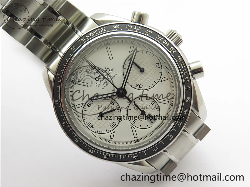 ComfortFit Speedmaster Racing Master SS HRF 1:1 Best Edition White Dial on SS Bracelet A 7864