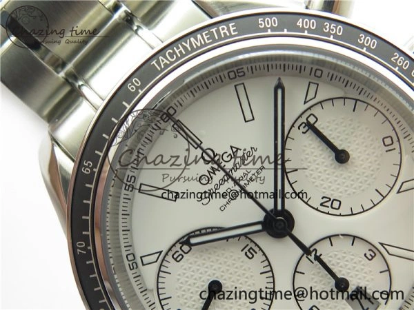 ComfortFit Speedmaster Racing Master SS HRF 1:1 Best Edition White Dial on SS Bracelet A 7864