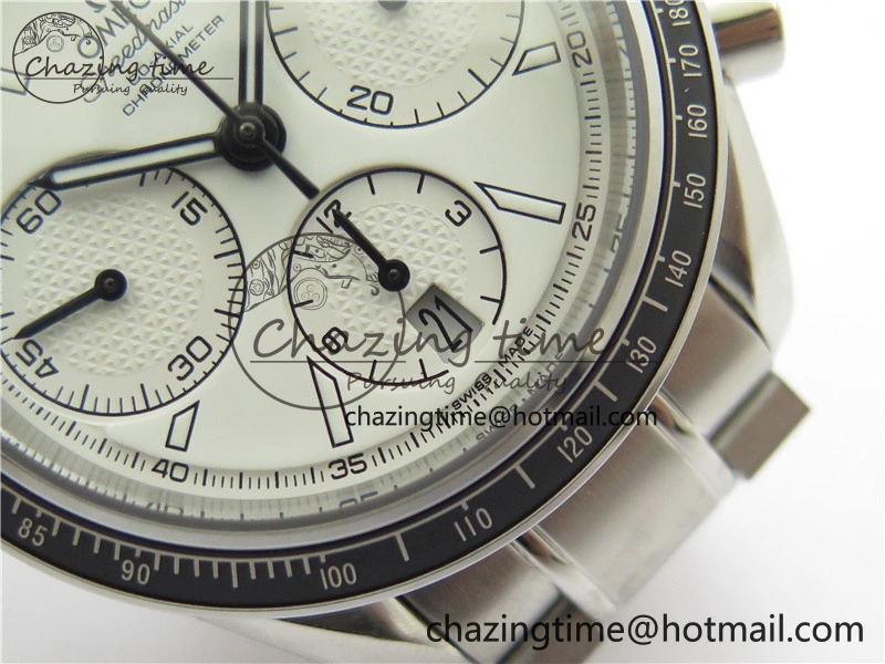 ComfortFit Speedmaster Racing Master SS HRF 1:1 Best Edition White Dial on SS Bracelet A 7864