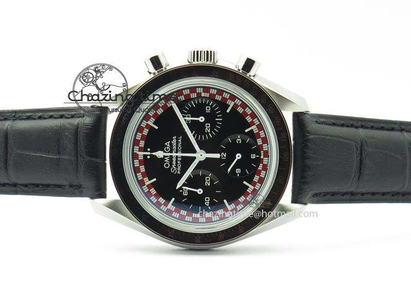 WaterResistant Speedmaster SS 2013 Pro Racing On Black Leather Strap Manual Winding Chrono Movement 8229