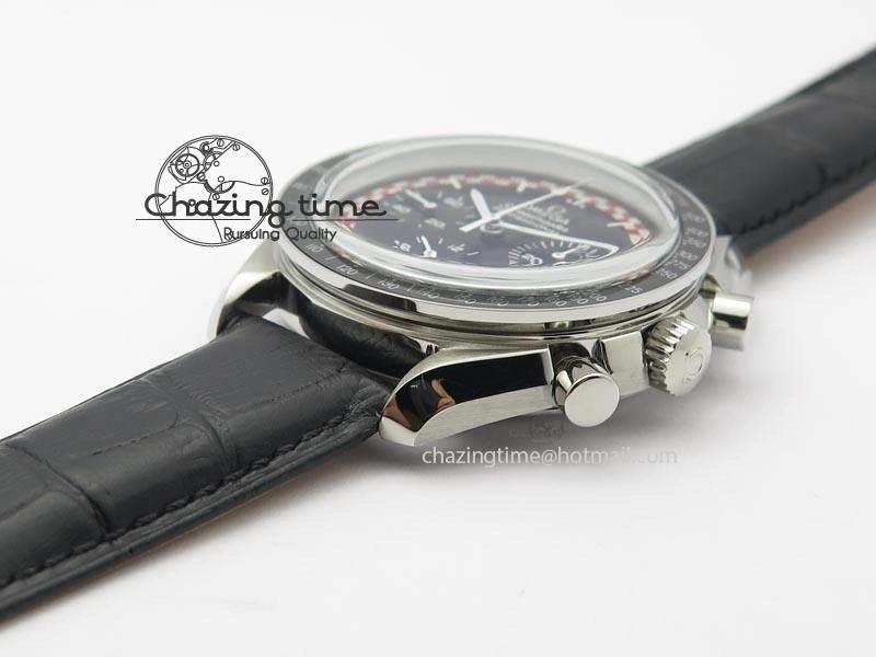 WaterResistant Speedmaster SS 2013 Pro Racing On Black Leather Strap Manual Winding Chrono Movement 8229