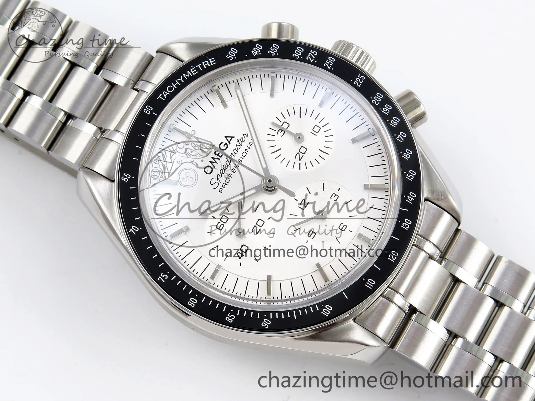 Speedmaster SS RMF Best Edition White Dial on SS Bracelet Lemania HW Durable 7723
