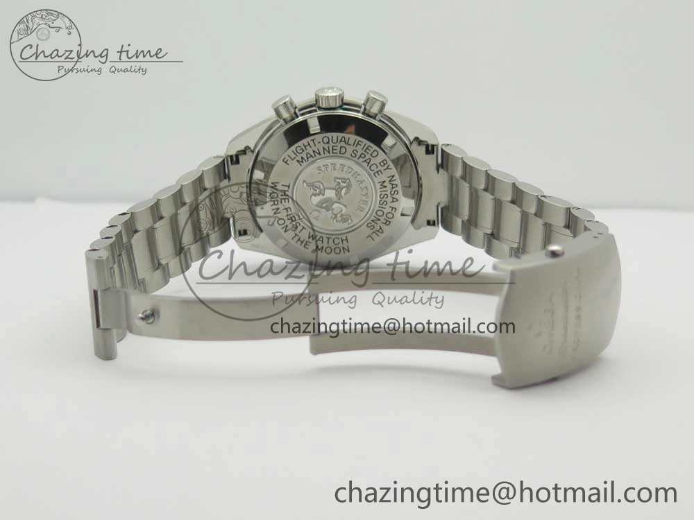Speedmaster SS Sapphire Crystal Panda Blue White Dial on SS Bracelet Manual Winding Chrono Movement Colorful 7955