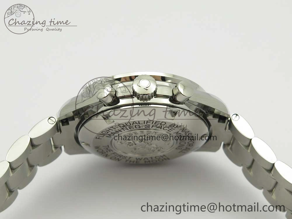 Speedmaster SS Sapphire Crystal Panda Blue White Dial on SS Bracelet Manual Winding Chrono Movement Colorful 7955