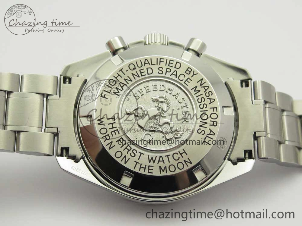 Speedmaster SS Sapphire Crystal Panda Blue White Dial on SS Bracelet Manual Winding Chrono Movement Colorful 7955