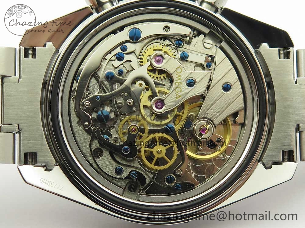 Speedmaster SS Sapphire Crystal Panda Blue White Dial on SS Bracelet Manual Winding Chrono Movement Colorful 7955