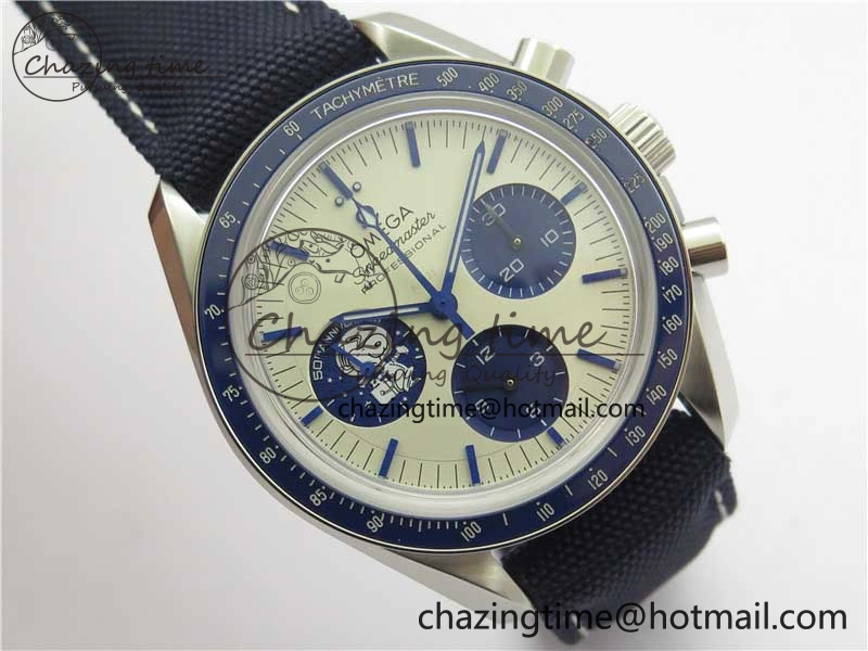 Speedmaster SS Snoopy Apollo OMF Best Edition White Dial on Nylon Strap Venus BestValue 7879