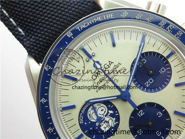 Speedmaster SS Snoopy Apollo OMF Best Edition White Dial on Nylon Strap Venus BestValue 7879