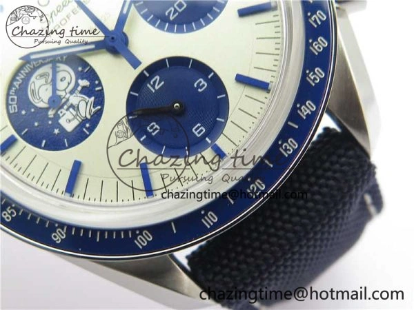 Speedmaster SS Snoopy Apollo OMF Best Edition White Dial on Nylon Strap Venus BestValue 7879