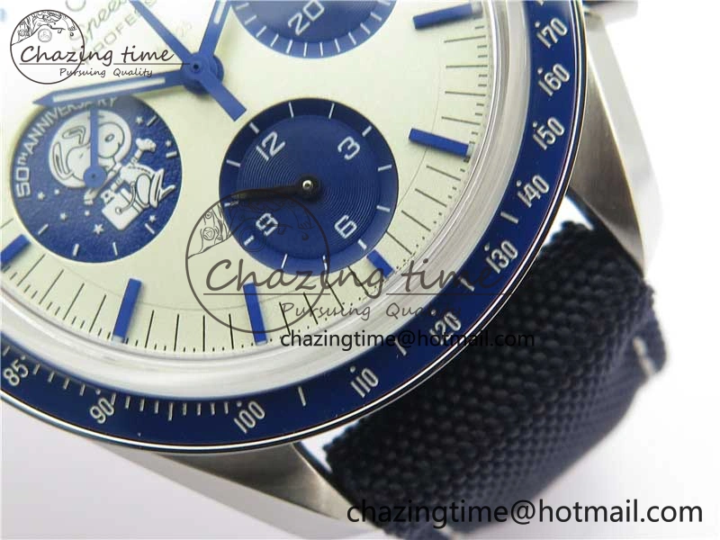 Speedmaster SS Snoopy Apollo OMF Best Edition White Dial on Nylon Strap Venus BestValue 7879