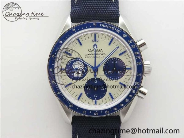Speedmaster SS Snoopy Apollo OMF Best Edition White Dial on Nylon Strap Venus BestValue 7879