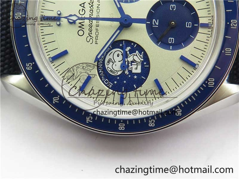 Speedmaster SS Snoopy Apollo OMF Best Edition White Dial on Nylon Strap Venus BestValue 7879