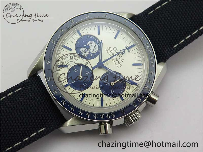 Speedmaster SS Snoopy Apollo OMF Best Edition White Dial on Nylon Strap Venus BestValue 7879