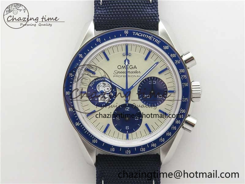 Speedmaster SS Snoopy Apollo OMF Best Edition White Dial on Nylon Strap Venus BestValue 7879