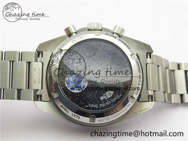 HighPerformance Speedmaster SS Snoopy Apollo OMF Best Edition White Dial on SS Flat link Bracelet Venus 7882
