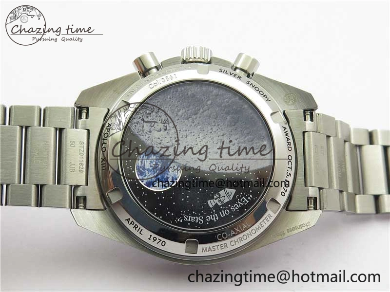 HighPerformance Speedmaster SS Snoopy Apollo OMF Best Edition White Dial on SS Flat link Bracelet Venus 7882