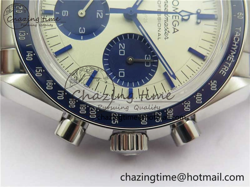 HighPerformance Speedmaster SS Snoopy Apollo OMF Best Edition White Dial on SS Flat link Bracelet Venus 7882