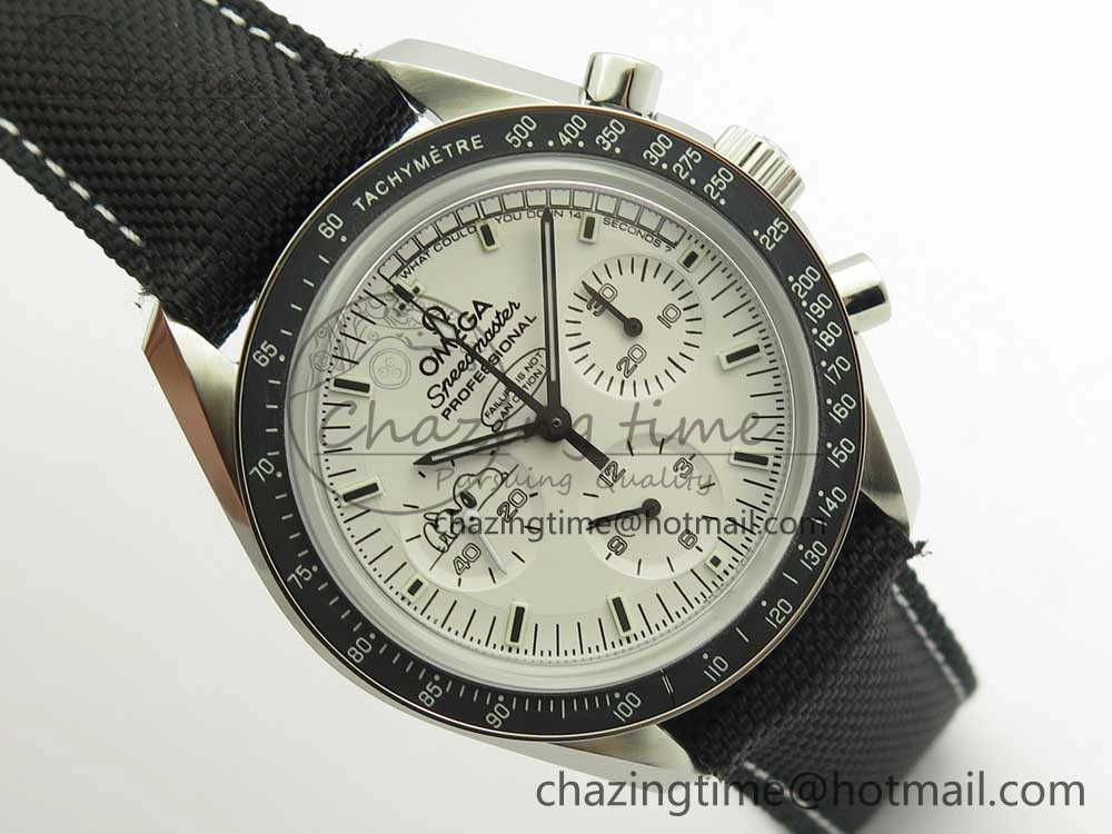 Speedmaster SS Snoopy OMF Best Edition White Dial on Nylon Strap Manual Winding Chrono Movement WellDesigned 7990