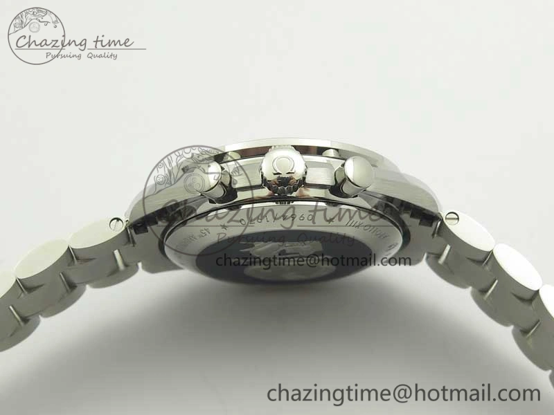 Sophisticated Speedmaster SS Snoopy OMF Best Edition White Dial on SS Bracelet Manual Winding Chrono Movement 7992