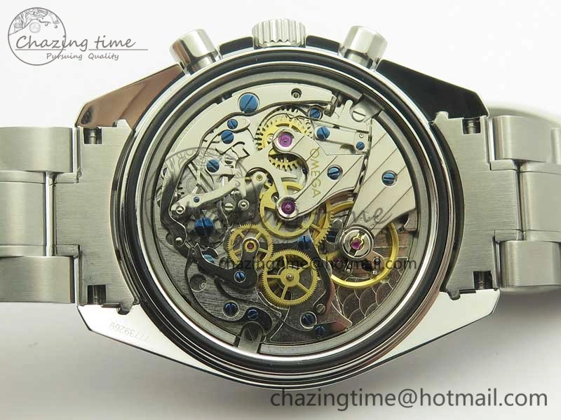 Sophisticated Speedmaster SS Snoopy OMF Best Edition White Dial on SS Bracelet Manual Winding Chrono Movement 7992