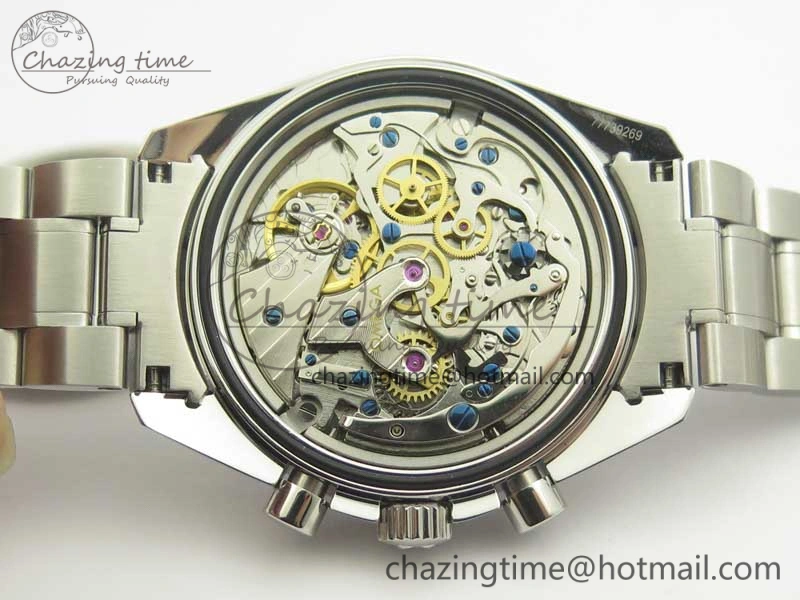 Sophisticated Speedmaster SS Snoopy OMF Best Edition White Dial on SS Bracelet Manual Winding Chrono Movement 7992