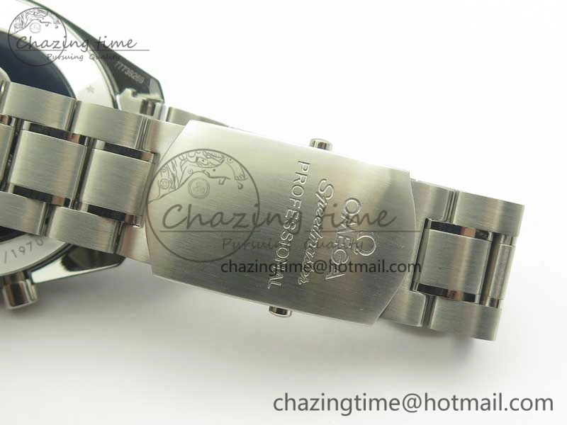 Sophisticated Speedmaster SS Snoopy OMF Best Edition White Dial on SS Bracelet Manual Winding Chrono Movement 7992