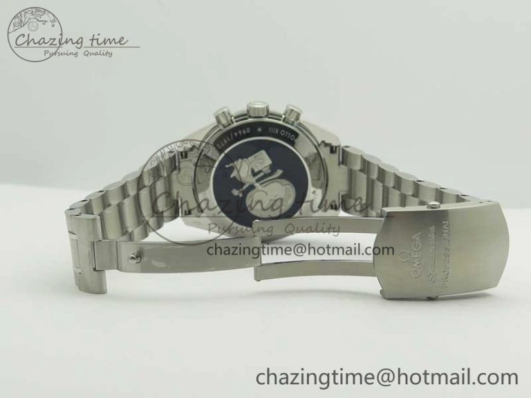 Sophisticated Speedmaster SS Snoopy OMF Best Edition White Dial on SS Bracelet Manual Winding Chrono Movement 7992