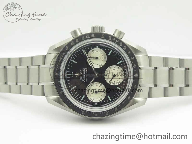 Affordable Speedmaster SS “Speedy Tuesday” OMF Best Edition Black Dial on SS Bracelet Manual Winding Chrono Movement 7994