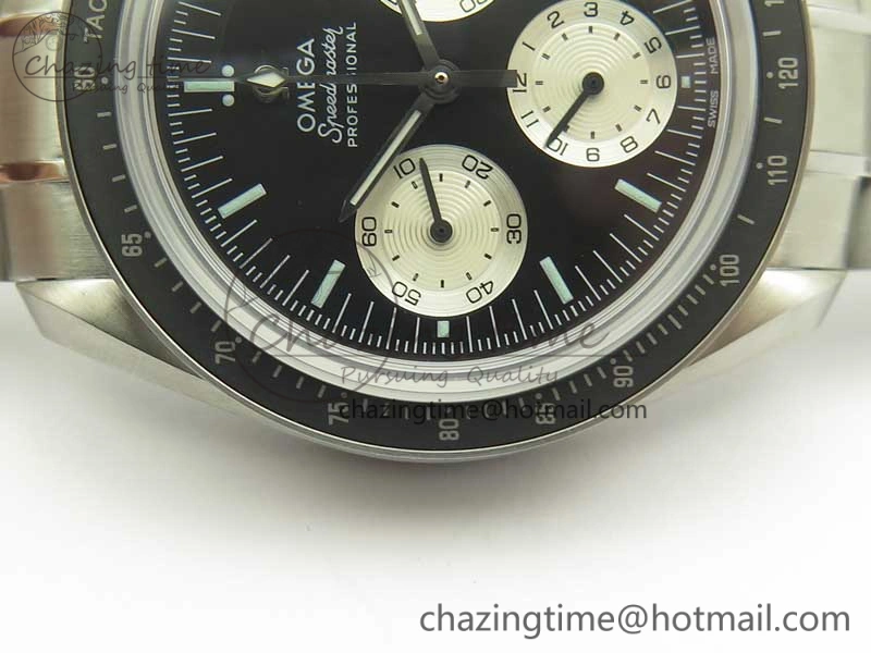 Affordable Speedmaster SS “Speedy Tuesday” OMF Best Edition Black Dial on SS Bracelet Manual Winding Chrono Movement 7994