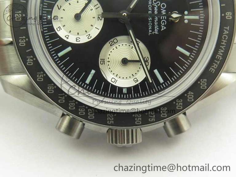 Affordable Speedmaster SS “Speedy Tuesday” OMF Best Edition Black Dial on SS Bracelet Manual Winding Chrono Movement 7994