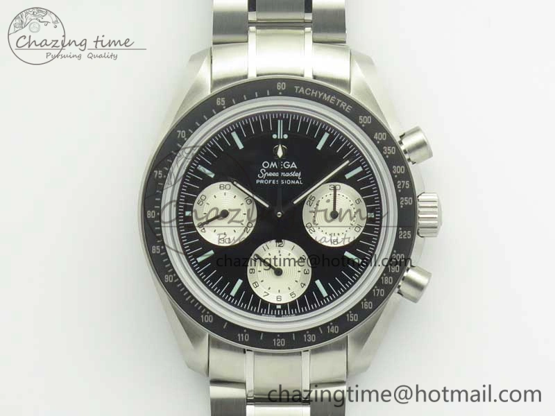Affordable Speedmaster SS “Speedy Tuesday” OMF Best Edition Black Dial on SS Bracelet Manual Winding Chrono Movement 7994