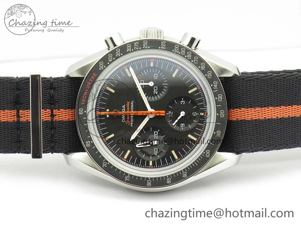 Speedmaster Speedy Tuesday 2 ‘Ultraman’ OMF Best Edition on Nato Strap Manual Winding Chrono Movement Lightweight 7991