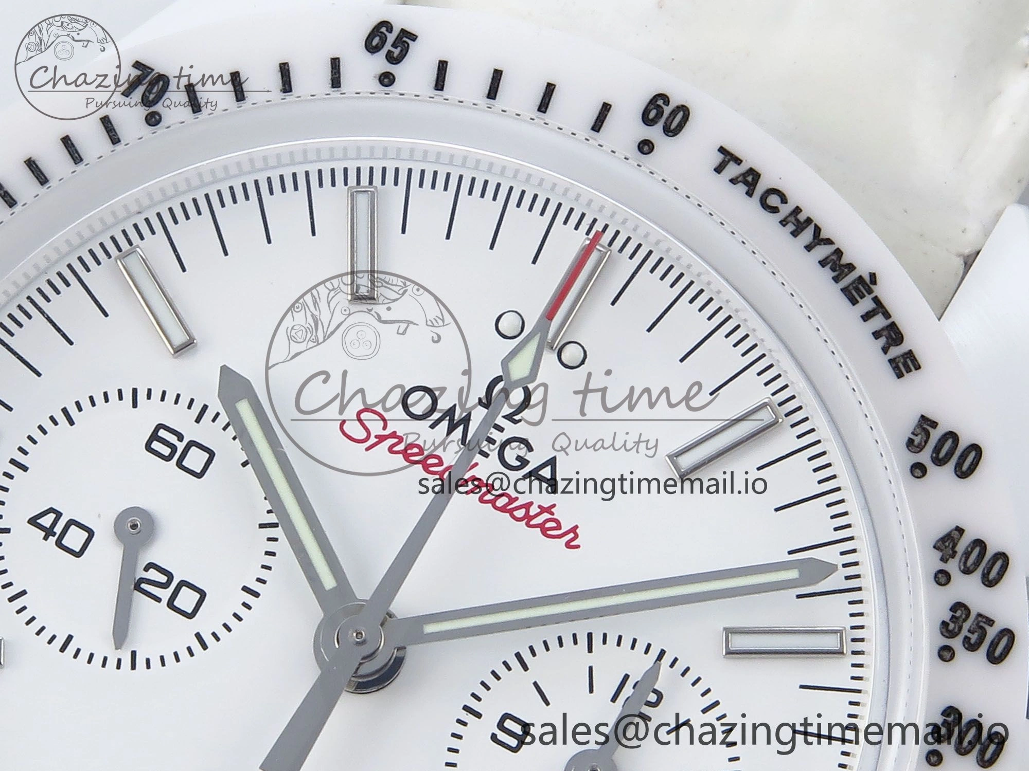Speedmaster White Side Of The Moon N1F 1:1 Best Edition White Dial White Ceramic on White Leather Strap A TopPick 7694
