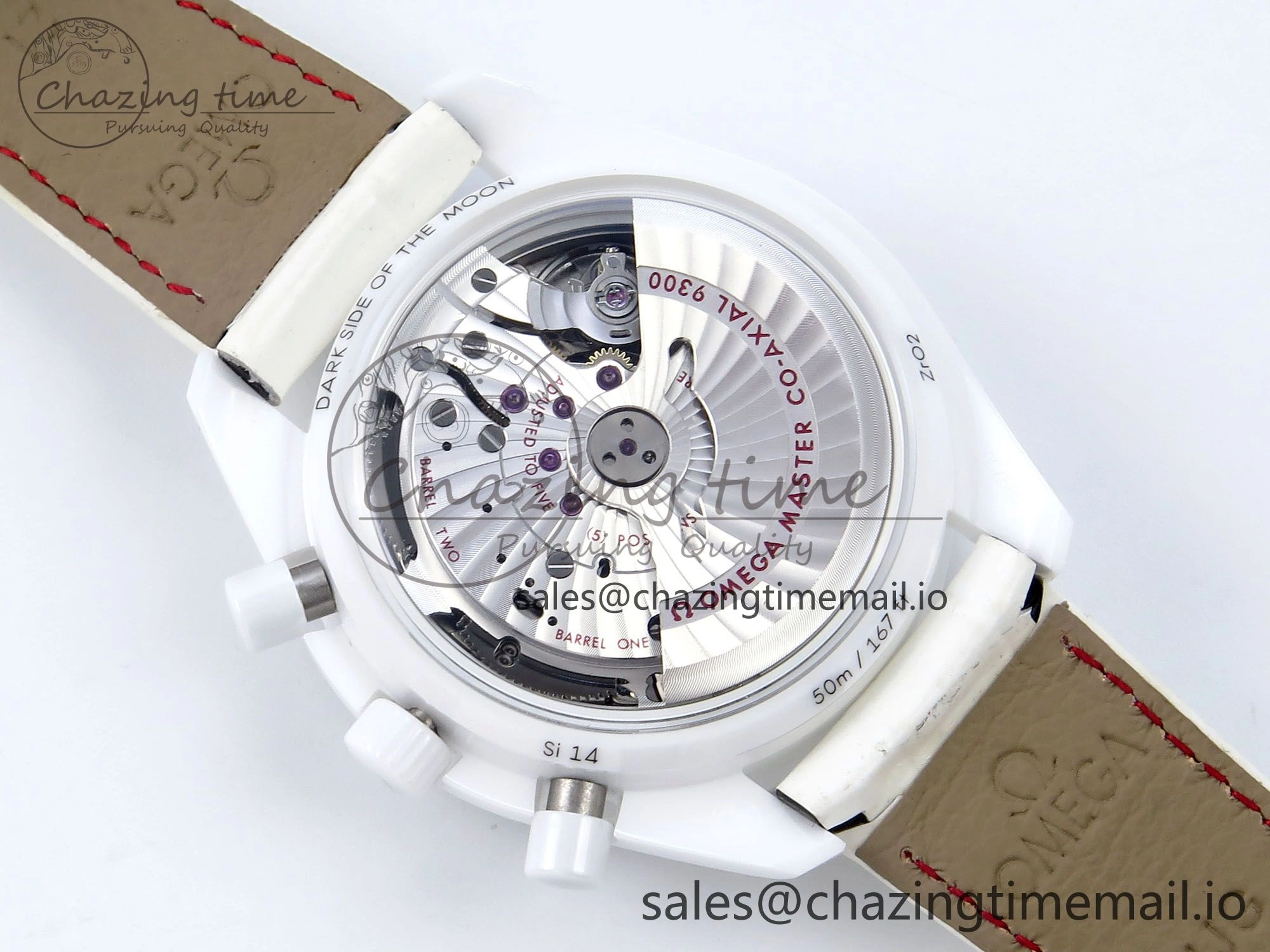 Speedmaster White Side Of The Moon N1F 1:1 Best Edition White Dial White Ceramic on White Leather Strap A TopPick 7694