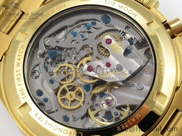 Speedmaster YG RMF Best Edition Green Dial on YG Bracelet Lemania HW TravelReady 7728