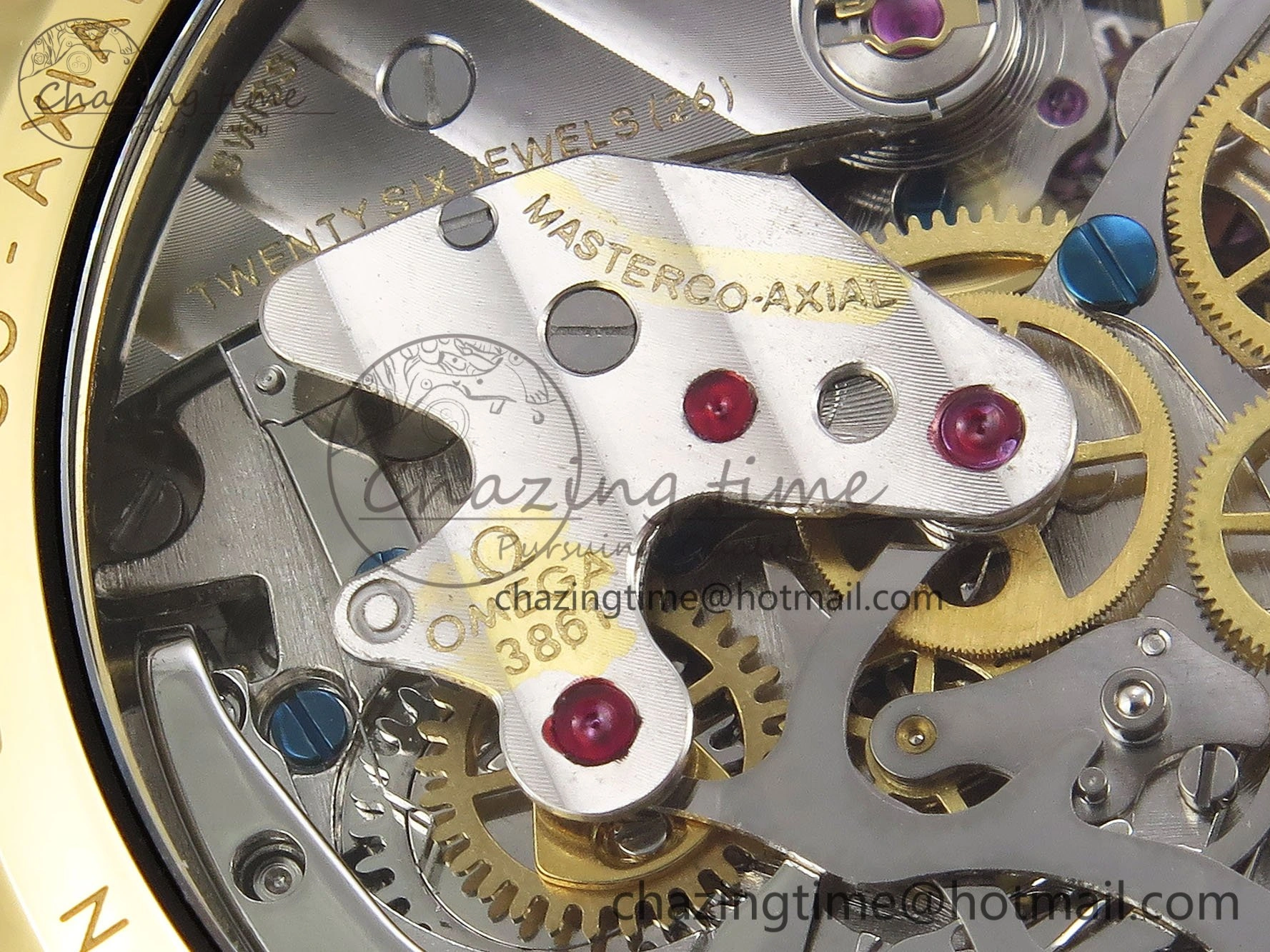 Speedmaster YG RMF Best Edition Green Dial on YG Bracelet Lemania HW TravelReady 7728