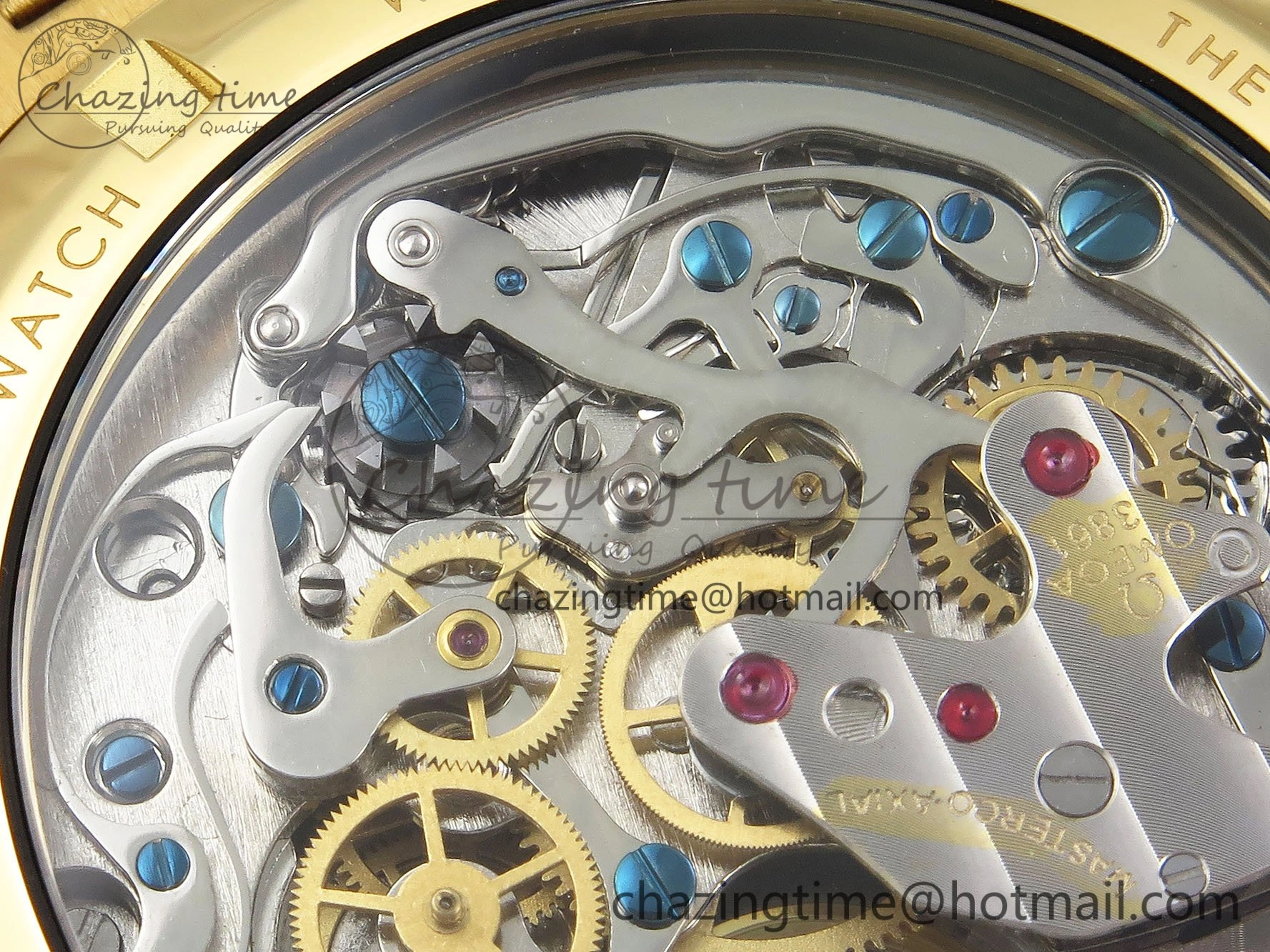 Speedmaster YG RMF Best Edition Green Dial on YG Bracelet Lemania HW TravelReady 7728