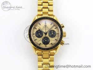 Speedmaster YG RMF Best Edition YG Black Dial on YG Bracelet Lemania HW EasyCare 7725