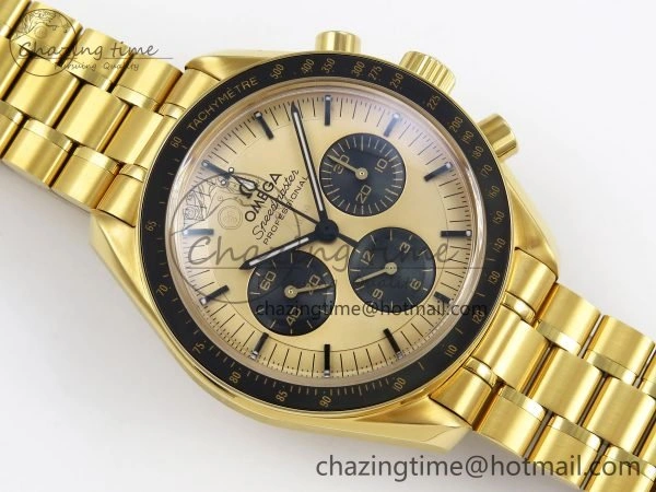 Speedmaster YG RMF Best Edition YG Black Dial on YG Bracelet Lemania HW EasyCare 7725
