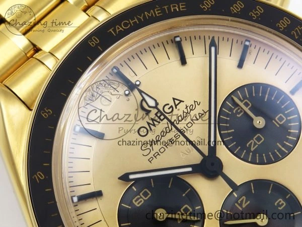 Speedmaster YG RMF Best Edition YG Black Dial on YG Bracelet Lemania HW EasyCare 7725