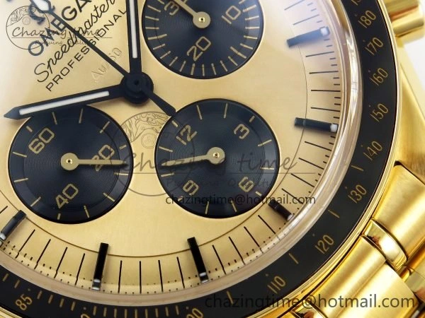 Speedmaster YG RMF Best Edition YG Black Dial on YG Bracelet Lemania HW EasyCare 7725